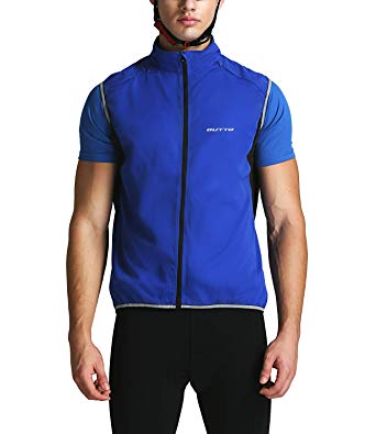 Outto Men's Reflective Running Cycling Vest Safty Windproof
