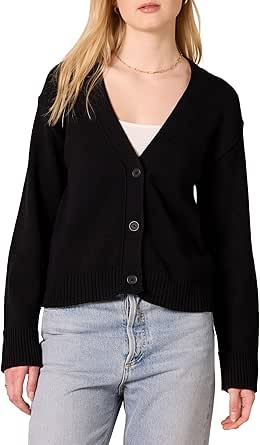 Amazon Essentials Women's Relaxed Fit V-Neck Cropped Cardigan