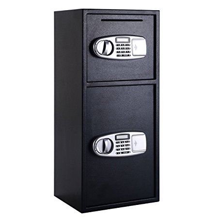 Giantex Double Door Digital Safe Depository Drop Box Safes Cash Office Security Lock