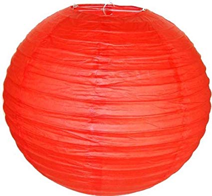 HOSL 10Pack 10 Inch diameter red round Chinese Paper Lanterns lamps