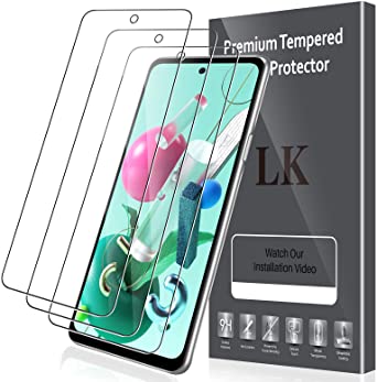 LK 3 Pack Screen Protector Compatible with LG Q92 Tempered Glass, 9H Hardness, Case Friendly, HD Transparent