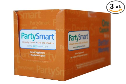 PartySmart Herbal Supplement For a Better Morning After 250 mg 10 Capsules Pack of 3