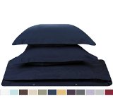 Duvet Cover for a Duvet Insert Comforter Queen Size Dark Navy Blue Solid Color 100 Double Brushed Microfiber Fabric 1800 Series Luxury Bedding Collection Hypoallergenic Most Cozy Comfortable Bedroom Set on Amazon Basic 3-Piece Set Includes Silky Soft Duvet Cover with Pillow Shams Supreme Quality Bed Linen Sale by Nestl Bedding