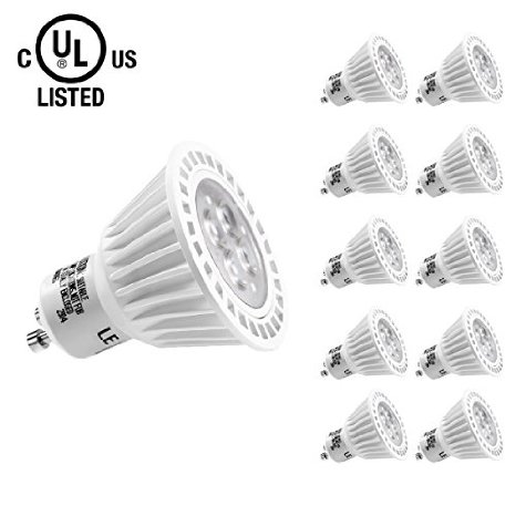 LE 65W Dimmable MR16 GU10 LED Bulbs 50W Halogen Bulbs Equivalent UL Listed 360lm 25 Beam Angle Warm White 3000K Recessed Light Track Lighting Spotlight LED Light Bulbs Pack of 10 Units