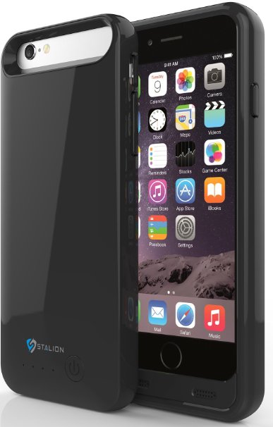 iPhone 5 5S SE Battery Case Stalion Stamina Rechargeable Extended Charging Case 2400mAh with kickstand Apple MFi CertifiedJet Black
