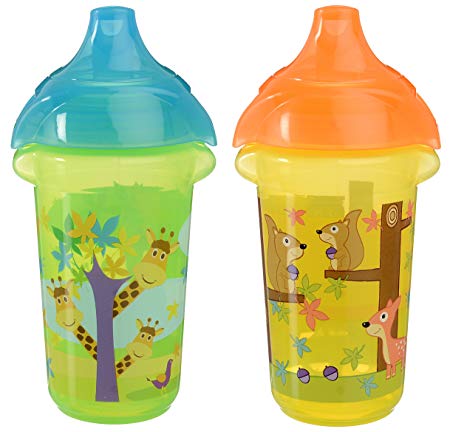 Munchkin Click Lock Sippy Cup, Giraffe/Forest, 9 Ounce, 2 Count