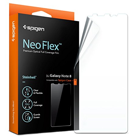 Spigen® Samsung Galaxy Note 8 Screen Protector [Case-Compatible] **Wet Applied** TPU Film, Not Tempered Glass, Galaxy Note 8 Screen Protector *Ultra Clear* [Neo Flex] Samsung Note8 Screen Protector (587FL22103)