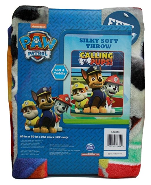 Paw Patrol Silky Soft Throw - Chase, Marshall & Rubble