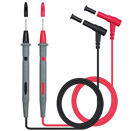 Neoteck 2 PCS 1000V/10A Digital Multimeter Test Lead Probe Multimeter Probe Cable Wire Pen Red/Black Replacement