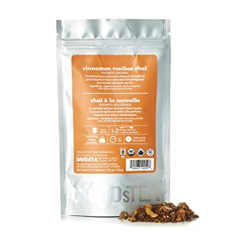 DAVIDsTEA Organic Cinnamon Rooibos Chai Loose Leaf Tea, Premium Caffeine-Free Rooibos for Focus and Hydration, 2 oz