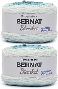 Bernat Blanket Perfect Phasing DEEP Teal Cake Yarn - 2 Pack of 10.56oz/299.37g - 100% Polyester - #6 Super Bulky - 220 Yards for Knitting, Crocheting, Crafts & Amigurumi