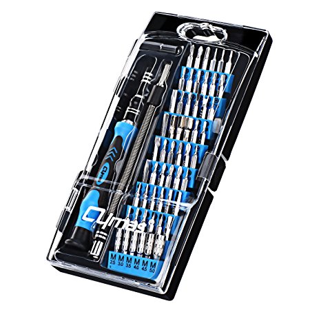 Cymas Screwdriver Set,58 in 1 with 54 Bits Magnetic Driver Kit, Electronic Repair Tool Kit with Flexible Shaft and Adjustable Extension Bar for PC, Computer, Xbox, iPhone, Cell phone,Blue