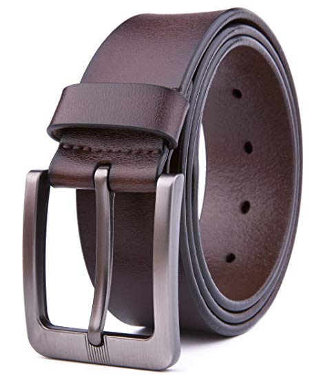 Mens Genuine Leather Belts, 100% Pure Cow Leather, Handmade, 40MM & 35MM Width Strap - Design for Dress & Casual