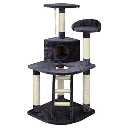 Bunty Large Cat Kitten Tree Activity Centre Scratch Scratching Post Climbing Toy Bed - Charcoal