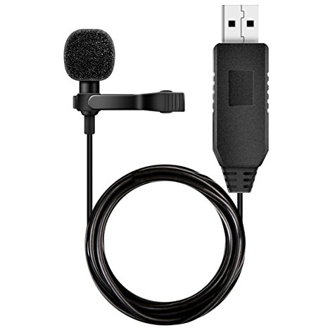 USB Microphone, iGOKU USB Lavalier Clip-on Omnidirectional Condenser Microphone for Computer Laptop PC Macbook, Perfect for Interviews, Skype, Audio Video Youtube Recording, MSN, Skypee, Podcast
