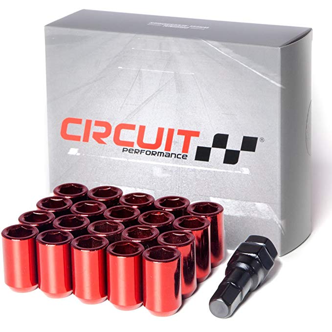 Circuit Performance Tuner Key Acorn Lug Nuts Red 12x1.25 Forged Steel (20pc   Tool)