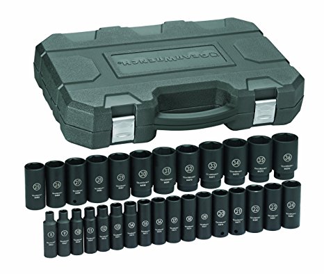 GearWrench 84935 1/2-Inch Drive Impact Socket Set Deep Metric, 29-Piece