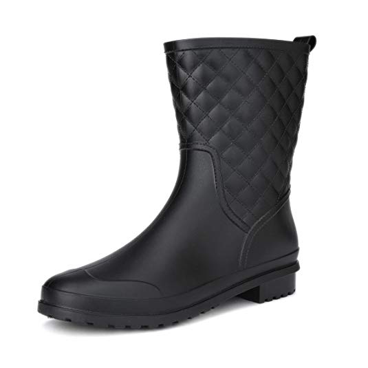 Rainy Show Women's Block Heel Rain Boots Fashion Rain Shoe