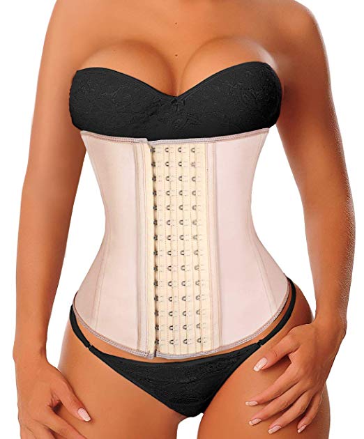 YIANNA Women's 4-Hooks Latex Waist Trainer/Cincher/Corsets Shaper Weight Loss Sports Girdle