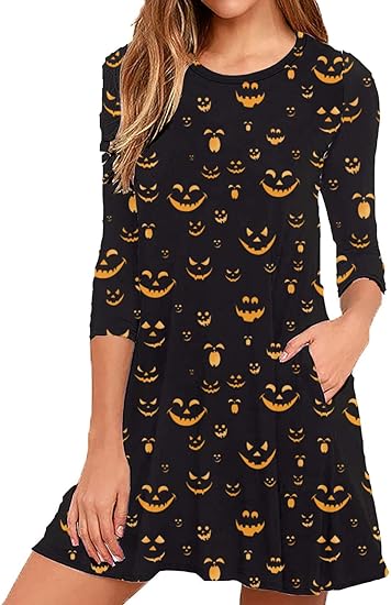 Women's Scary Halloween Costume Tunic Length Halloween Dress
