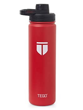 TEGO Vacuum Sealed Stainless Steel Rapid Water Bottle Thermos with Cleaning Brush (Red)-Gym, Thermos, Shaker, Sports