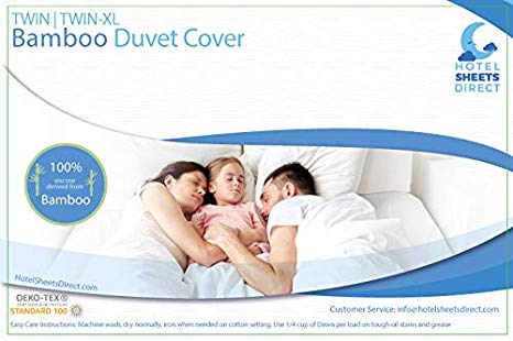 Hotel Sheets Direct 100% Bamboo Duvet Cover (Twin/Twin-XL, White)