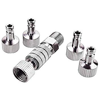 ABEST Airbrush quick disconnect coupler release fitting Adapter with 5 Male fitting, 1/8" M-F