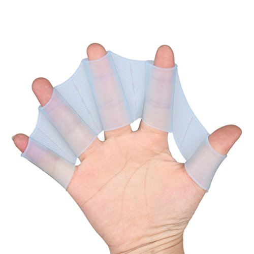 ViewHuge Swim Gear Fins Hand Web Flippers Silicone Training 1 Pair Gloves Women Men Kids webbed gloves for swimming silicone 3 Size New