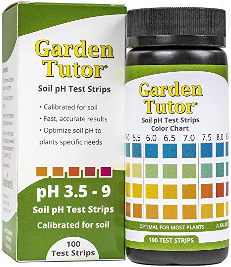 Garden Tutor Soil pH Test Strips Kit (3.5-9 Range) 100 Tests