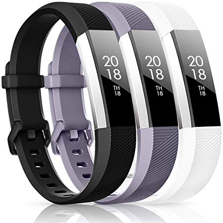 CreateGreat Compatible with Fitbit Alta HR and Alta Bands,Replacement Sport Accessory Band Wristbands with Metal Buckle Small or Large