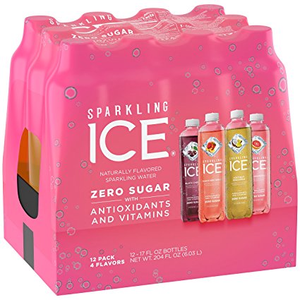 Sparkling Ice Variety Pack Black Cherry/Peach Nectarine/Coconut Pineapple/Pink Grapefruit (Pack of 12)