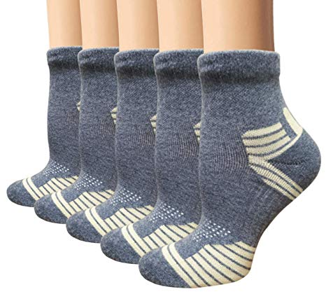 Compression Ankle Athletic Sock Women Men 5/8 Pack 8-15 mmhg, Low Cut Running Cushion Socks Arch Support