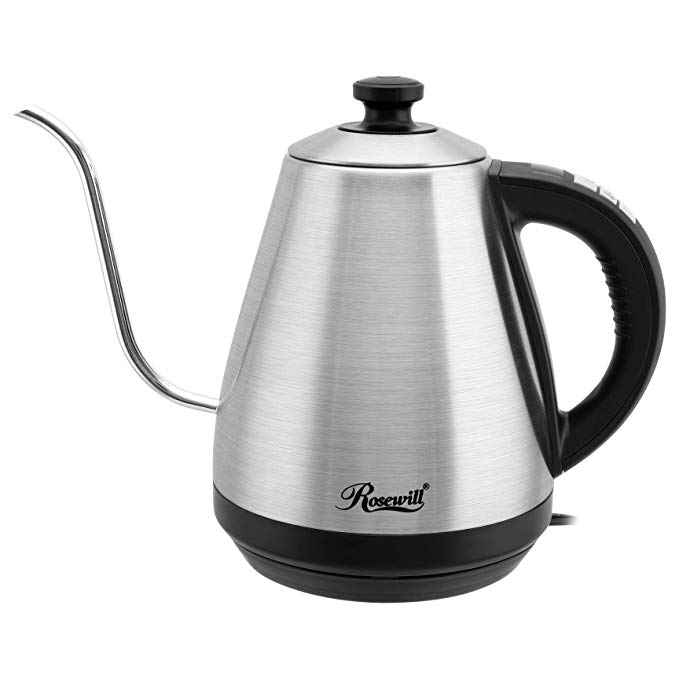 Rosewill Pour Over Coffee Kettle, Electric Gooseneck Kettle, Coffee Temperature Control with Variable Temperature Settings, Stainless Steel, RHKT-17002