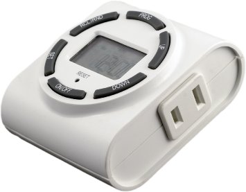 GE 15451 Indoor Seven-Day SunSmart Polarized Plug-In Digital Timer White