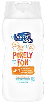 Suave Kids 3-in-1 Shampoo/Conditioner and Body Wash, Purely Fun, 12 Ounce