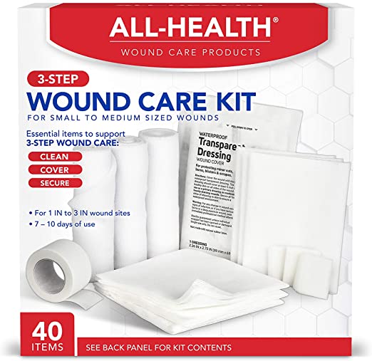 All Health Wound Care Kit, 40 Items | for Small to Medium Sized Wounds