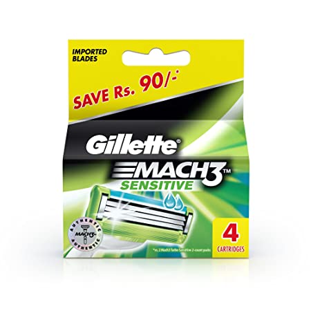 Gillette Mach3 Sensitive Blades - 4 Cartridges