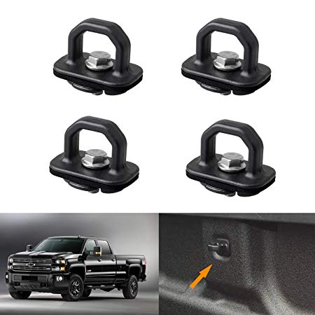 omotor Chevy Anchor Truck Bed 4Pcs Set Tie Downs Anchor Fits 07-18 GMC Sierra Cargo, 15-18 Chevy Colorado and GMC Canyon Model Truck Bed Side Wall Anchors