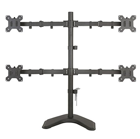EZM Quad 4 LCD LED Monitor Mount Stand Free Standing Holds Up to 27" Widescreen Displays(002-0015)
