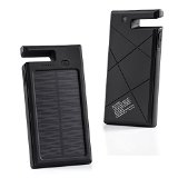 Solar Phone Charger Grandbeing 10000mAh Portable Solar Power Bank Charger with Dock and Flashlight Function for iPhone Samsung etc Black