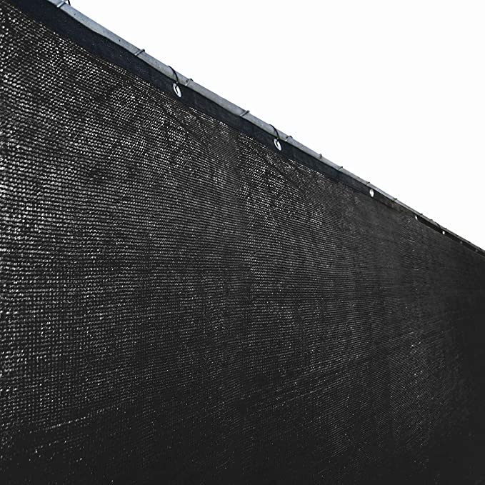 ALEKO® 4 x 50 Feet Black Fence Privacy Screen Outdoor Backyard Fencing Privacy Windscreen Shade Cover Mesh Fabric with Grommets