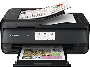 Canon PIXMA TS9521C All-in-One Wireless Crafting Photo Inkjet Printer, Black - Print Scan Copy - 4.3" Touchscreen, 15 ipm, 4800 x 1200 dpi, Auto 2-Sided Printing, Bluetooth, SD Card Slot