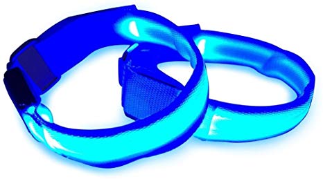 LED Sports Armband Flashing Safety Light for Running, Cycling or Walking at Night Set of 2