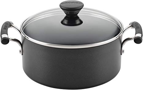 Circulon Acclaim Hard-Anodized Nonstick 5-Quart Covered Dutch Oven, Black