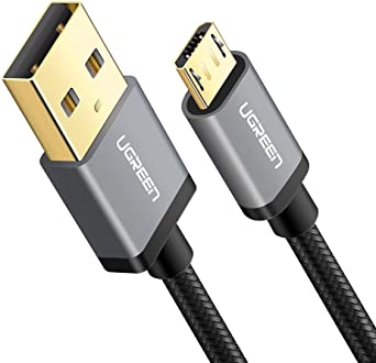 UGREEN Micro USB Kabel Micro USB 2.0 Ladekabel Schnellladekabel Micro USB kompatibel mit Galaxy S7 S6 Edge S6 S5 A3 J7 Huawei P Smart P40 Lite E P10 Lite Y9 Y8 PS4 Controller usw. (2m, Schwarz)