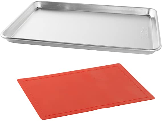 Nordic Ware Natural Aluminum Commercial Baker's Half Sheet and Nonstick 12- by 17-Inch Silicone Baking Mat