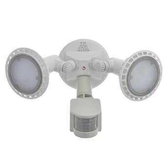 LEDwholesalers LED Outdoor Security Floodlight with Motion Sensor Motion Activated Protection Super Bright  White3781WH