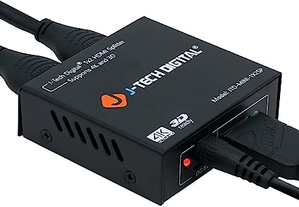 J-Tech Digital JTD-MINI-1x2SP 2 Port 1X2 Powered Hdmi Super Mini Splitter for Full Hd 1080P with 3D Capability