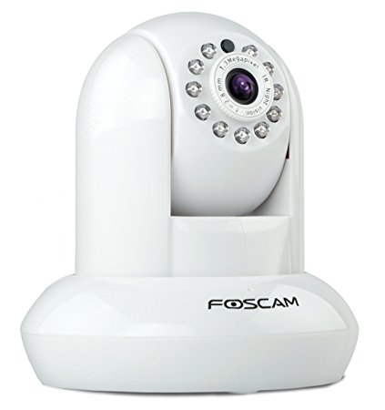 Foscam HD 720P WiFi Security IP Camera (Enhanced 2017 Edition) with iOS/Android App, Pan, Tilt, Zoom, Two-Way Audio, Night Vision (FI9821PR, White)