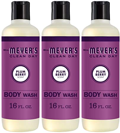 Mrs. Meyer’s Clean Day Body Wash, Plum Berry Scent, 16 Ounce Bottle (Pack of 3)